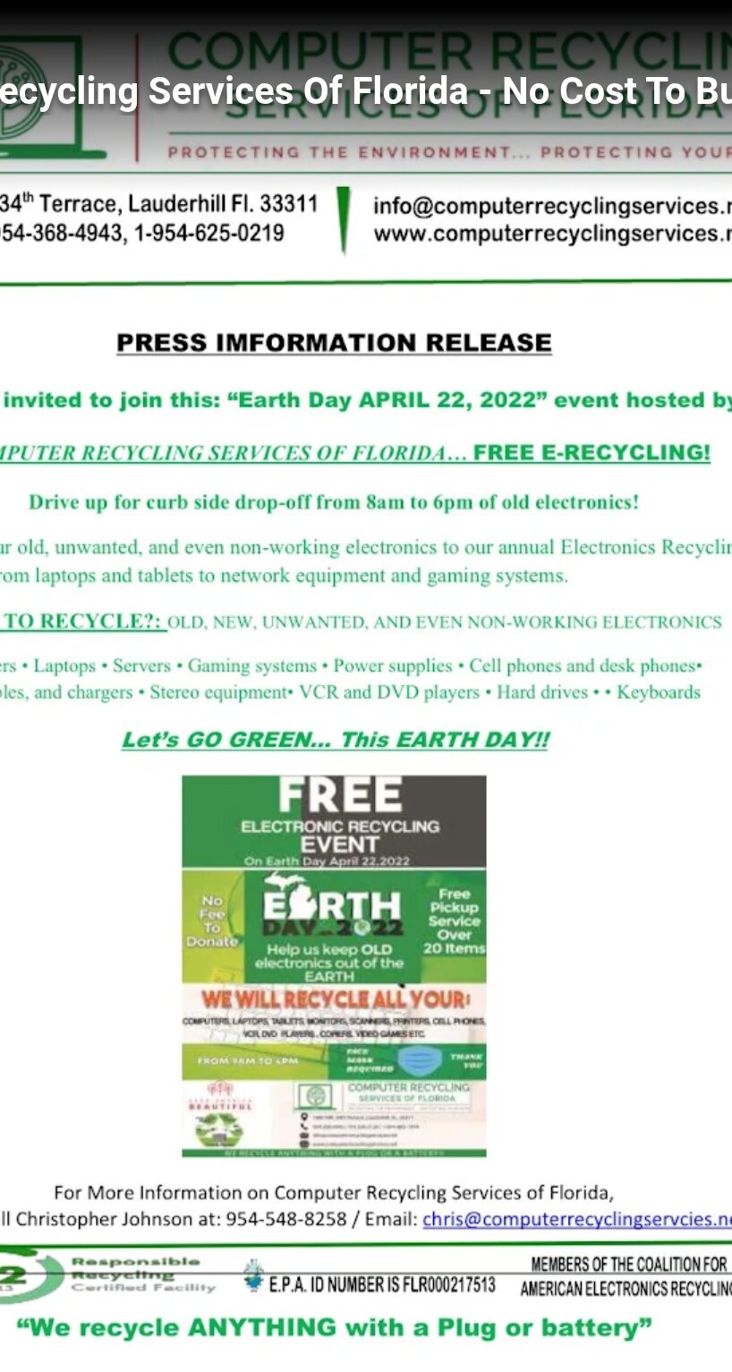 Computer Recycling Services of South Florida, Lauderhill